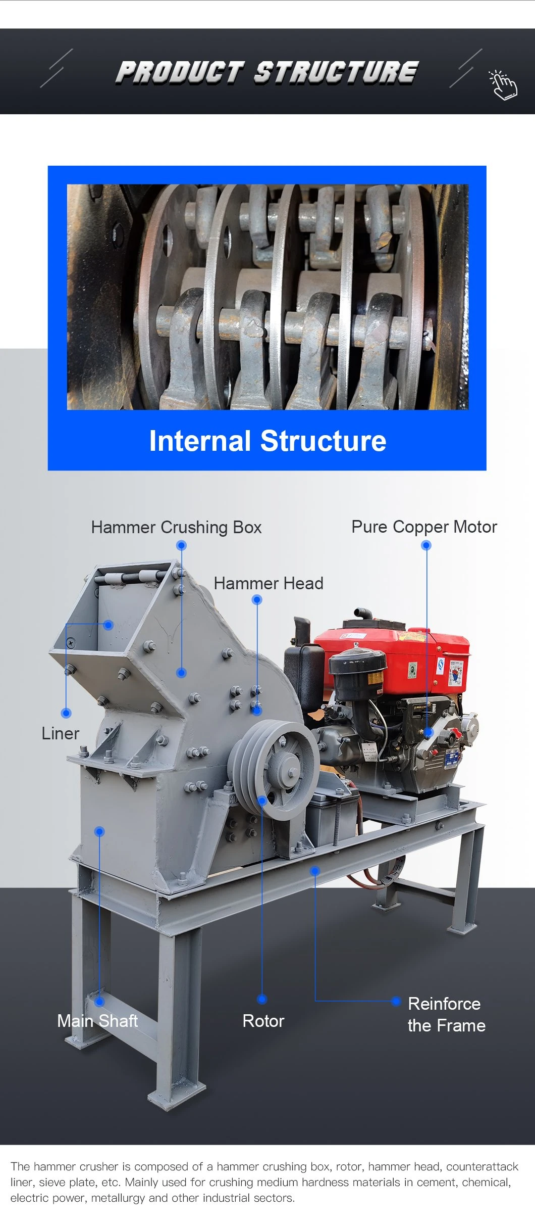 Portable Mobile Hammer Crusher Equipment PC400*600 for Stone Crushing From The Original Factory for Export